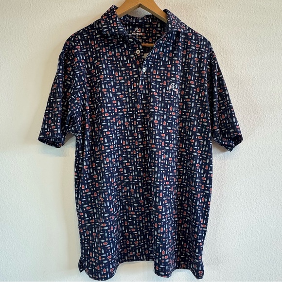 Rhoback Men’s Performance Polo Cocktails Bartender Size Large - Picture 1 of 6